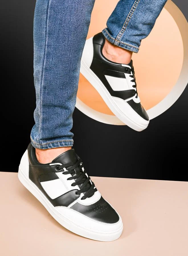 Styli Active Skateboard Color Block Lace Up Sneakers