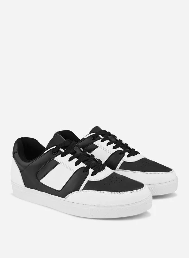 Styli Active Skateboard Color Block Lace Up Sneakers