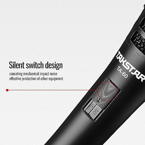 TAKSTAR Handheld Singing Microphone, Vocal Super-Cardioid Dynamic Mic with Steel Mesh Grille, Anti-Vibration Capsule Head, Karaoke Microphone for Studio, Singings, Karaoke, PA System, Stage - TA60 - Image 4
