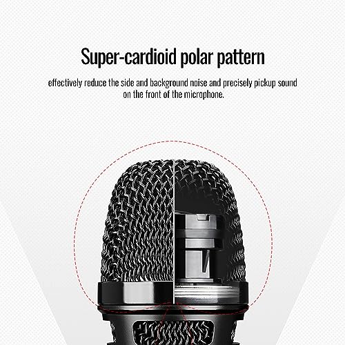 TAKSTAR Handheld Singing Microphone, Vocal Super-Cardioid Dynamic Mic with Steel Mesh Grille, Anti-Vibration Capsule Head, Karaoke Microphone for Studio, Singings, Karaoke, PA System, Stage - TA60 - Image 2