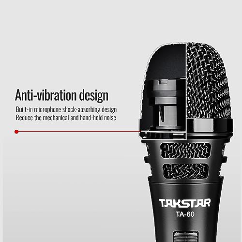 TAKSTAR Handheld Singing Microphone, Vocal Super-Cardioid Dynamic Mic with Steel Mesh Grille, Anti-Vibration Capsule Head, Karaoke Microphone for Studio, Singings, Karaoke, PA System, Stage - TA60 - Image 3