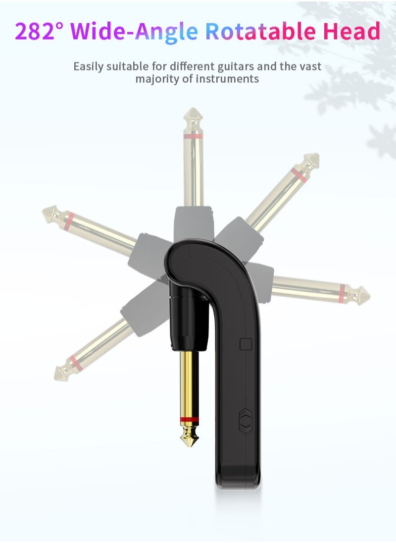 Generic - 2.4G Wireless Guitar System with Rechargeable Transmitter and Receiver For Electric Guitar Bass Violin Black - Image 1