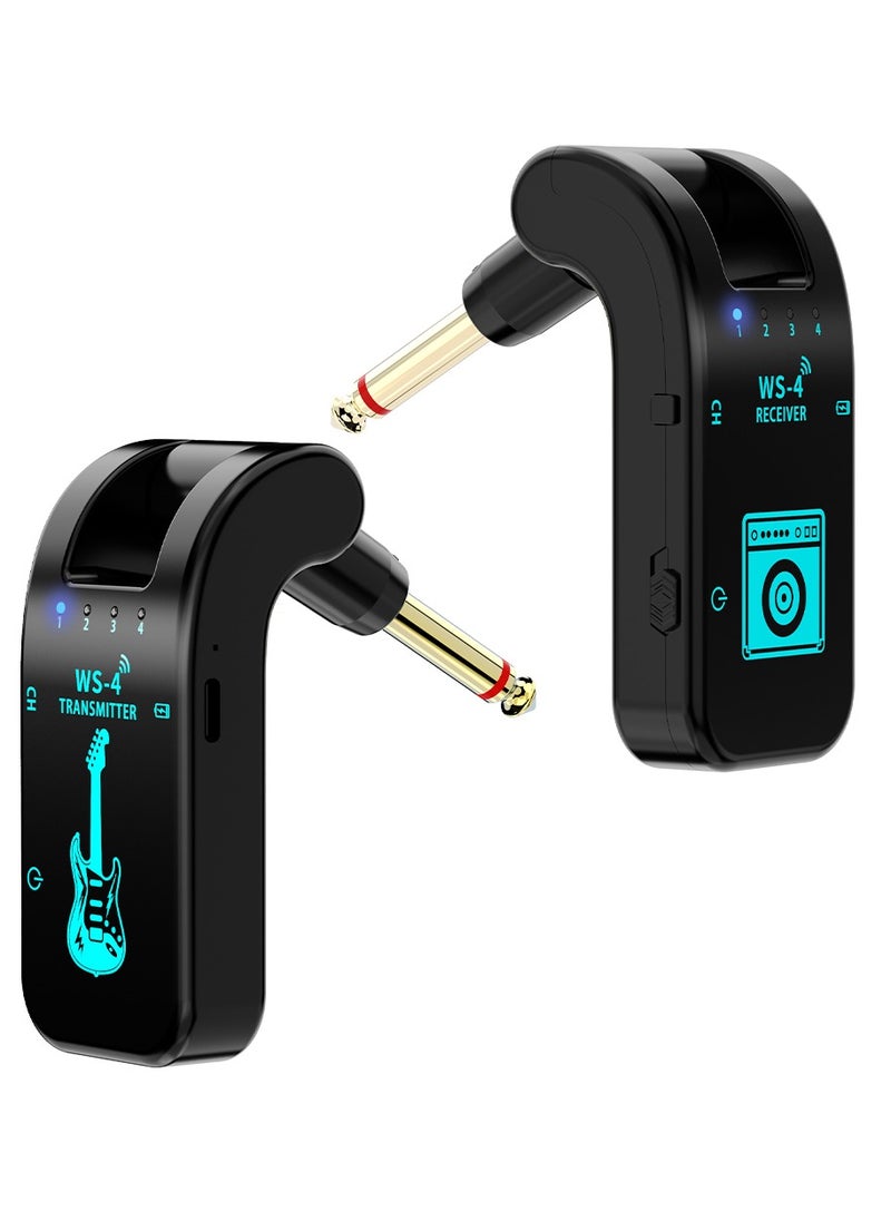 Generic - 2.4G Wireless Guitar System with Rechargeable Transmitter and Receiver For Electric Guitar Bass Violin Black - Image 1