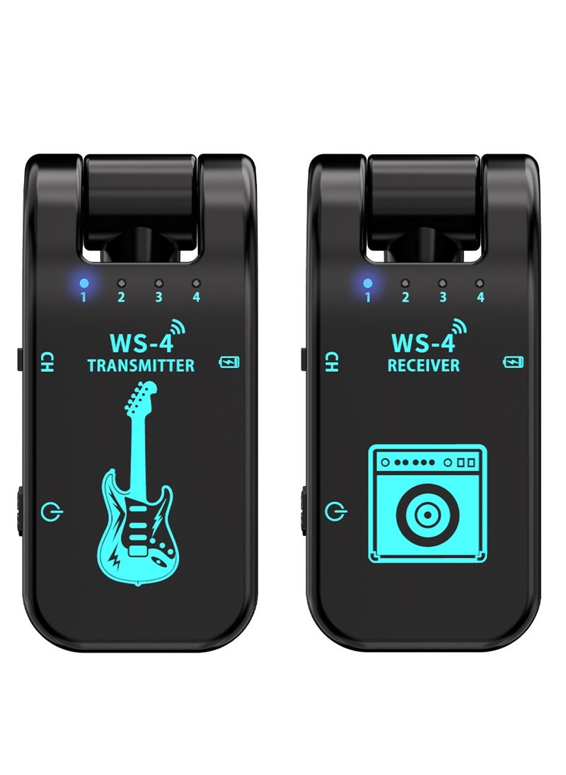 Generic - 2.4G Wireless Guitar System with Rechargeable Transmitter and Receiver For Electric Guitar Bass Violin Black - Image 1