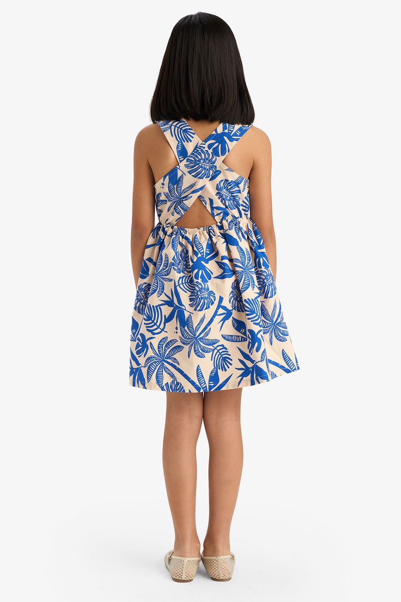 ديفاكتو فستان بناتي بوبلين منقوش - Image 5