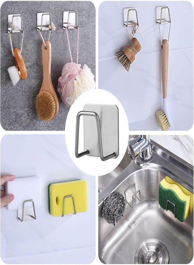 MAHNTMART Premium Sink Sponge Holder for Kitchen Sink Caddy Brush Stainless Steel Waterproof Rustproof Quick Drying Strong Self Adhesive (Silver X 2 Pcs) - Image 4