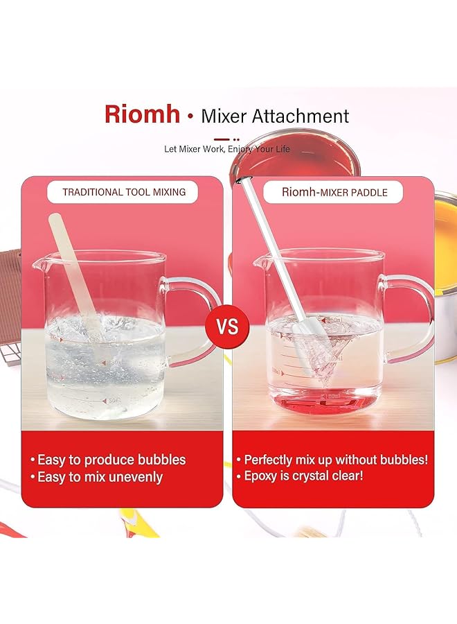 erorex Epoxy Mixer For Resin Resin Mixer Paddles For Resin Drill 4 Pcs Plastic Material Spiral Design Easy Quick Even Mixing Practical Tool Suitable For Mixing Epoxy Resin Paint Ceramic Glaze Etc - Image 5
