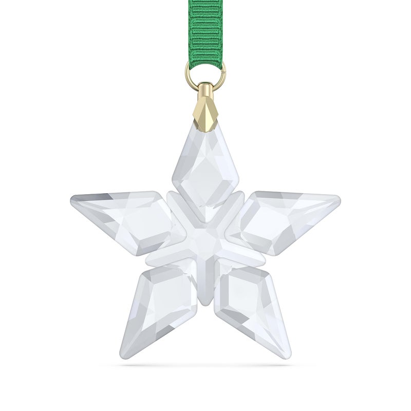 Swarovski Annual Edition 2023 Little Star Ornament with Green Ribbon and Gold-Tone Finished Accents  Part of the Swarovski Annual Edition Collection
