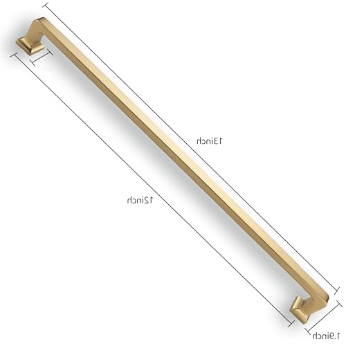khtumeware 1 Pack Brushed Brass Cabinet Appliance Pulls 12 Inch305mm Hole Centers Cabinet Handles Kitchen Hardware Straight Bar for Cabinets and Drawer Pulls - Image 3