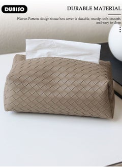 DUNISO 2 PCS Tissue Box Cover, Modern Leather Rectangular Tissue Box, Decorative Paper Box, Napkin Holder, Tissue Box Dispenser Box for Facial Tissue, Napkins, Dryer Sheets, Facial Tissue Holder for Bathroom, Countertop, Kitchen, Bedroom Dresser and Office Room  - Image 2