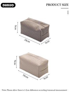 DUNISO 2 PCS Tissue Box Cover, Modern Leather Rectangular Tissue Box, Decorative Paper Box, Napkin Holder, Tissue Box Dispenser Box for Facial Tissue, Napkins, Dryer Sheets, Facial Tissue Holder for Bathroom, Countertop, Kitchen, Bedroom Dresser and Office Room  - Image 4