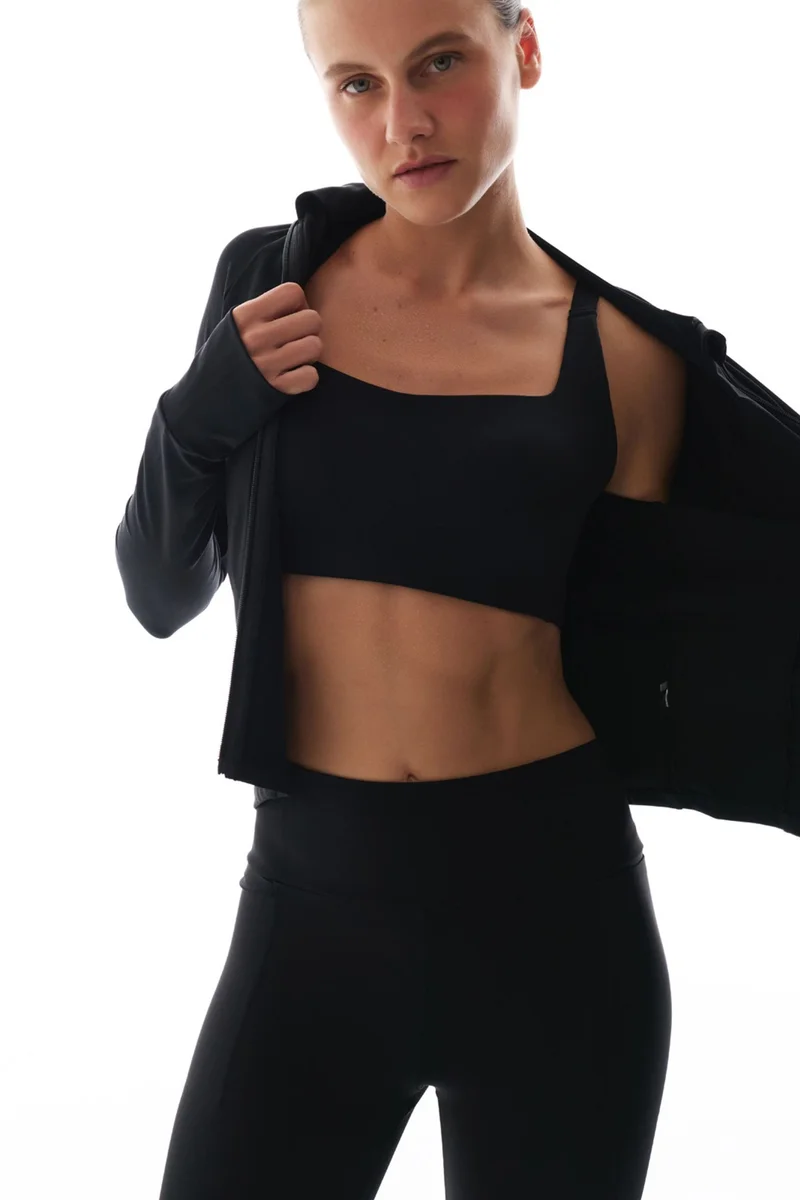 بنتي PENTI Pocket Detail Sports Zip-Front Long Sleeve Jacket