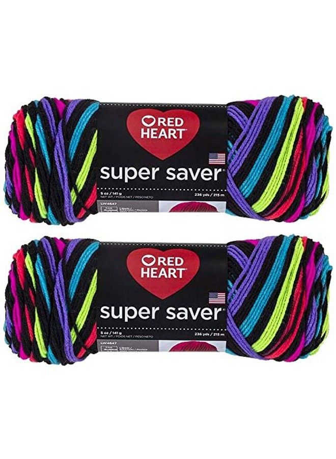 RED HEART Bulk Buy: Red Heart Super Saver (2 Pack) (Neon 5 Oz Each Skein) - Image 1