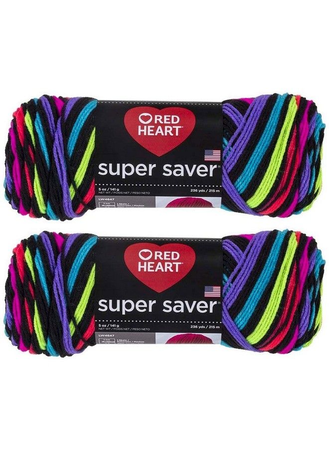 RED HEART Bulk Buy: Red Heart Super Saver (2 Pack) (Neon 5 Oz Each Skein) - Image 2