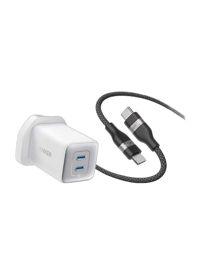Anker USB C Plug, Anker 47W 2-Port Fast USB C Charger, Nano 3 GaN Compact Charger for iPhone 16/16 Pro/16 Pro Max/16 Plus, Galaxy S23, Pixel 4/3, iPad Mini, and More (Cable Not Included) - & Nano USB C Cable, 240W 3 ft Flexible Multi-Color Braided Cord, Fast Charging Type C Charger for iPhone 17/17 Pro/17 Air/17 Pro Max, MacBook Pro, iPad Pro, Galaxy S24, and More(Black) Bundle - Image 1