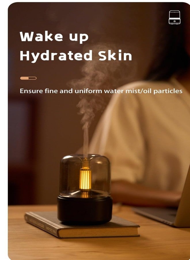 QIWA 2-in-1 Table Lamp & Air Humidifier with Essential Oil Diffuser, Candlelight Effect Aroma Diffuser, Ultrasonic Cool Mist Humidifier, USB Powered Night Light for Home, Office, Bedroom, Room & Car - Image 4