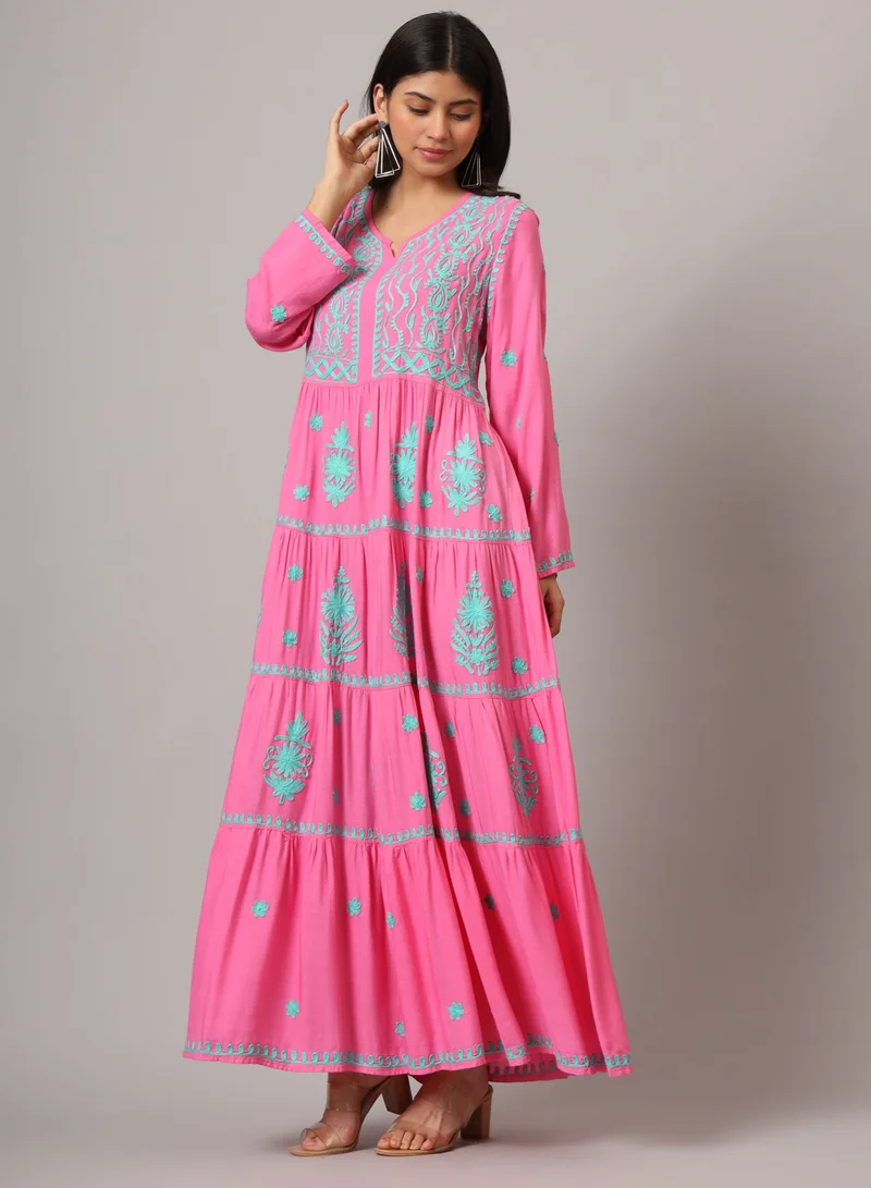 Alaya Hand Embroidered Lucknowi Chikankari  Rayon Jalabiya-AL3935
