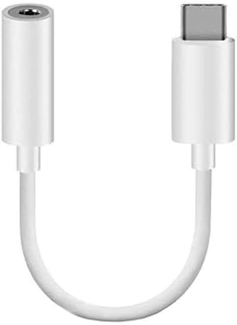 RUITEXUN Type C Headphone Audio Adapter USB-C to 3.5mm Female Aux Microphone Connector Cable for Motorola Moto Z Droid, XPS13, LeEco Le 2 Max 2 and More Type C Port Devices (White)