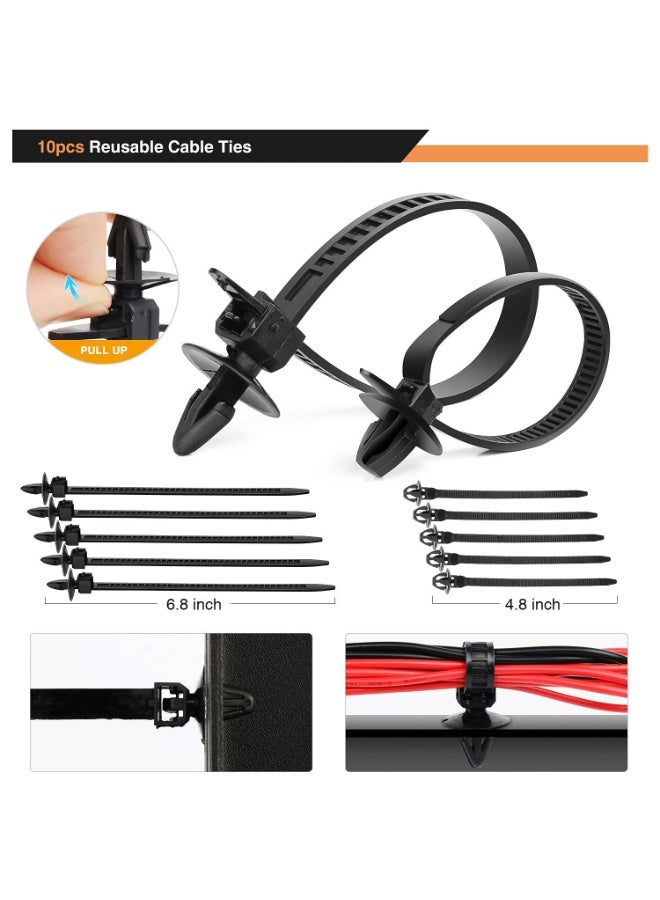 Halamodo 620Pcs Car Push Retainer Clips & Auto Fasteners Assortment -16 Most Popular Sizes Nylon Bumper Fender Rivets with 10 Cable Ties and Fasteners Remover for Toyota GM Ford Honda Acura Chrysler - Image 4