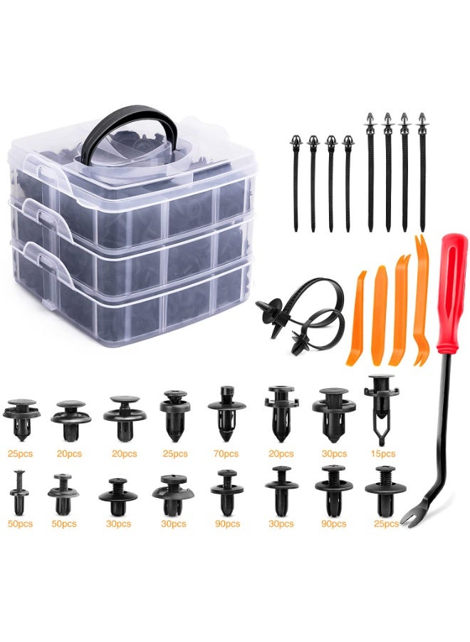Halamodo 620Pcs Car Push Retainer Clips & Auto Fasteners Assortment -16 Most Popular Sizes Nylon Bumper Fender Rivets with 10 Cable Ties and Fasteners Remover for Toyota GM Ford Honda Acura Chrysler - Image 5