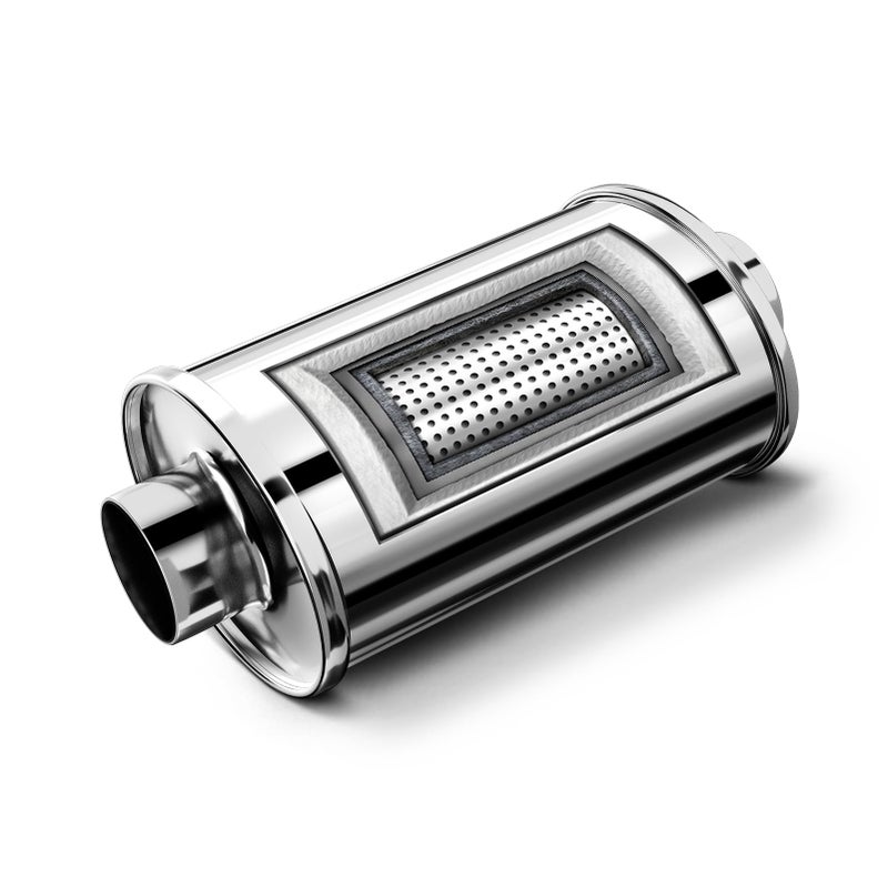 HILMITILE Resonator, 2.5'' Inlet & Outlet Ultra Quiet Resonator, 304 Stainless Steel Performance Exhaust Muffler - Image 1
