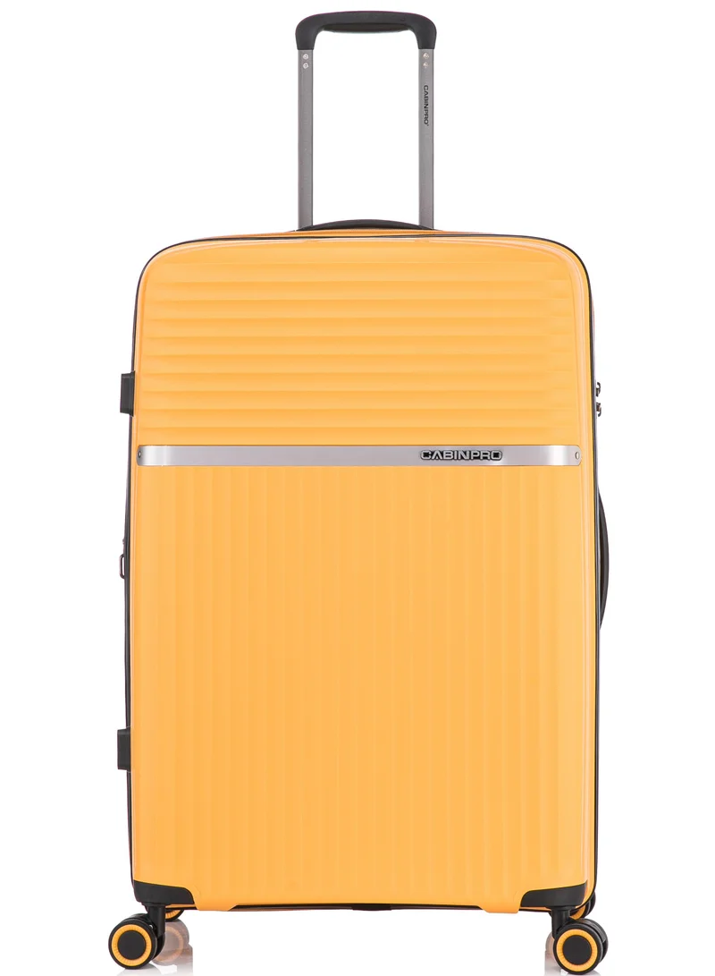 Cabinpro Set of 3 light weight pp fashion trolley luggage set of 3 expandable hard case suitcase with safe zipper and 4 quite 360° double spinner wheels cp002 yellow  | Best Price UAE