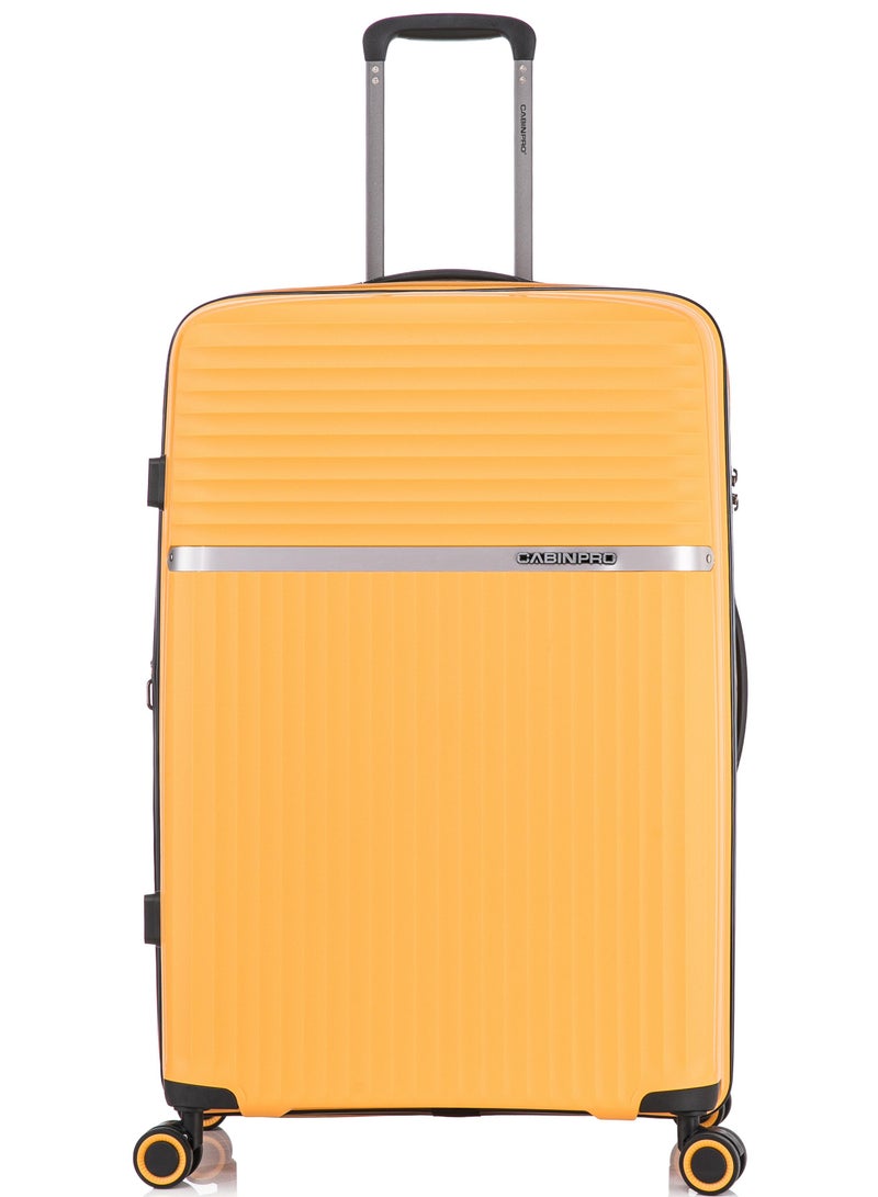 CABINPRO light weight pp fashion trolley luggage set of 3 expandable hard case suitcase with safe zipper and 4 quite 360° double spinner wheels cp002 yellow - Image 4