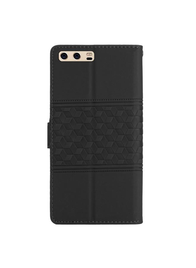 Green Tiger Case For Huawei P10 Plus Diamond Embossed Skin Feel Leather Phone Case with Lanyard - Image 3