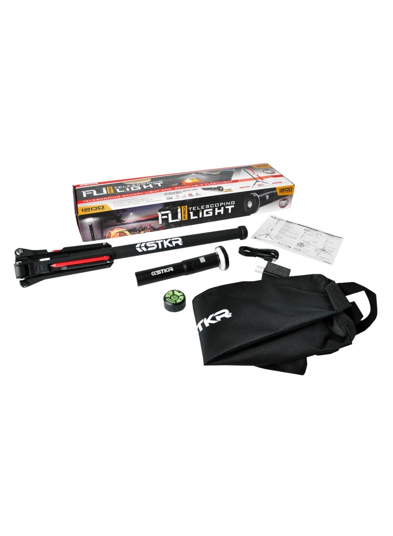 STKR Telescoping Rechargeable Area Light, 8 Foot extension, Removable Flashlight, Remote Control, 1200 Lumens, FLI PRO - Image 2