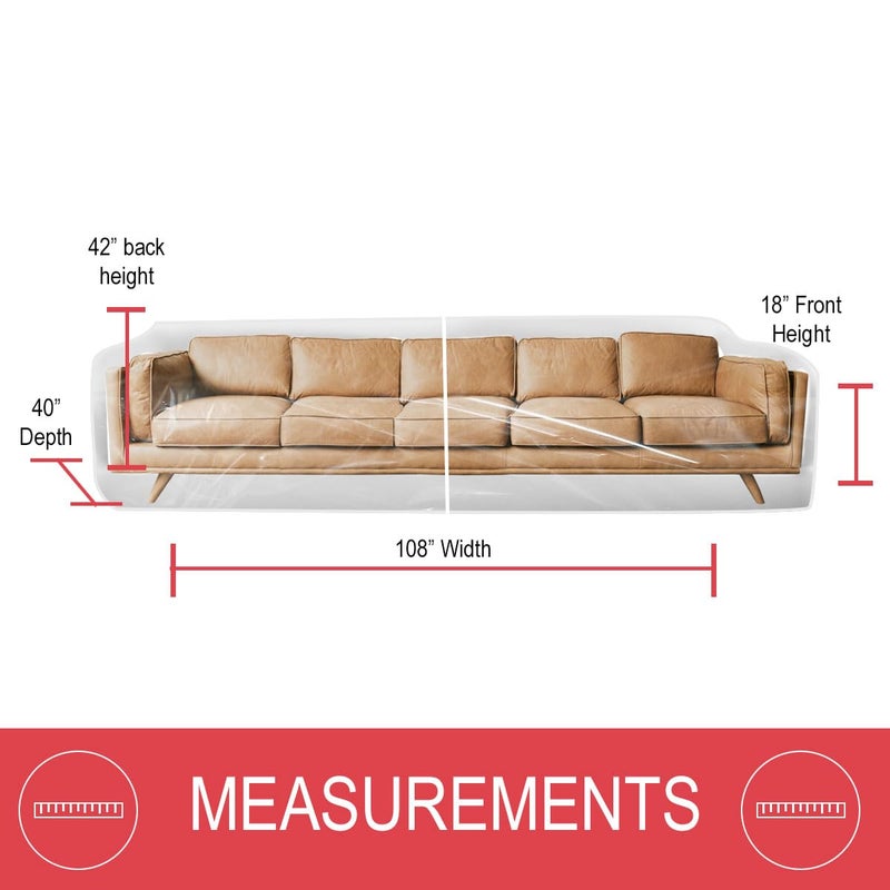 LAMINET Thick Crystal Clear Heavy-Duty Water Resistant Sofa/Couch Cover - Perfect for Protection Against CAT/Dog Clawing, Kids and Grandkids - Large Sofa - 42" BH x 18" FH x 108â€W x 40â€D - Image 3