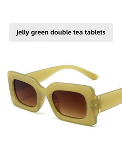 New Fashion Net red sunglasses women Retro Square small frame cross-border sunglasses personalized colorful hip-hop glasses wholesale Jelly Green