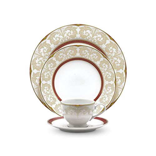 Noritake Japan - Porcelain Soup Bowls 6 pcs, Service for 6 - Luxury Dining and Kitchen Set - Hearth Collection Queen's Fountain Golden Dinnerware Bowl Set - Image 1