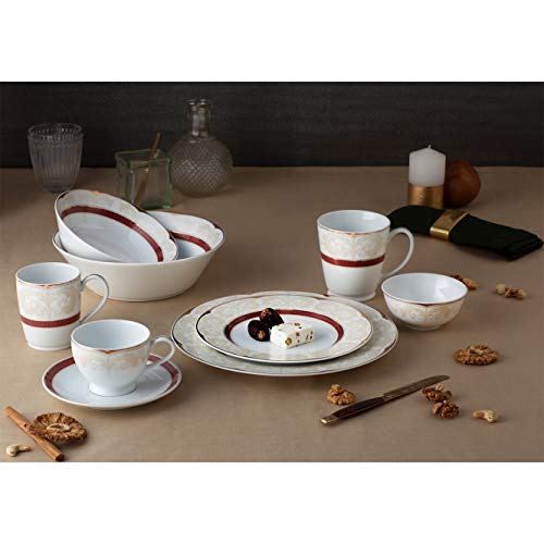 Noritake Japan - Porcelain Soup Bowls 6 pcs, Service for 6 - Luxury Dining and Kitchen Set - Hearth Collection Queen's Fountain Golden Dinnerware Bowl Set - Image 2