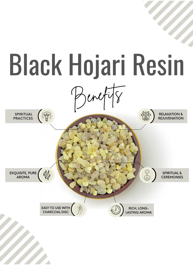 Awafi Mill - Frankincense Luban Black Hojari Resin from Oman | Boswellia Sacra with Triangle Charcoal Tablet - Image 1