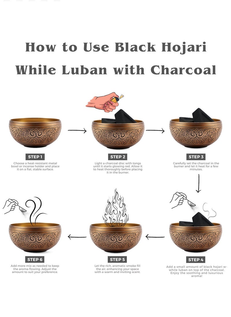 Awafi Mill - Frankincense Luban Black Hojari Resin from Oman | Boswellia Sacra with Triangle Charcoal Tablet - Image 1