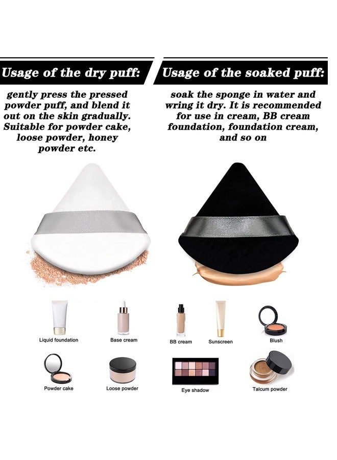 KASTWAVE Powder Puff, 10Pcs Face Triangle Soft Makeup Powder Puff for Loose Powder Mineral Powder Body Powder Makeup Tool with Strap, for Contouring, Under Eye and Corner - Image 5