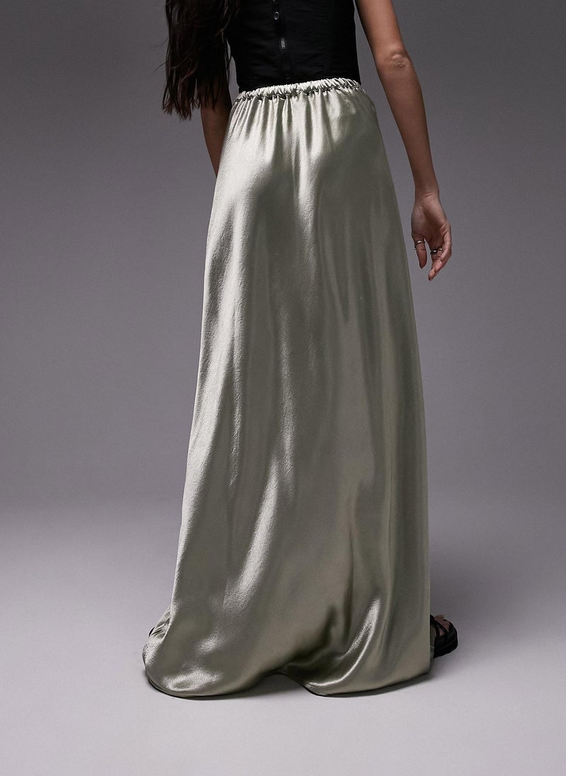 TOPSHOP - Tie Detail Midi Skirt - Image 1
