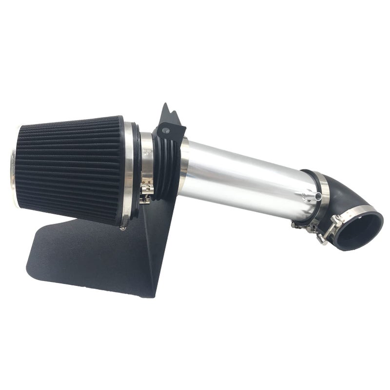 4Inch Cold Air Intake Kit with Heat Shield Filter Compatible for Dodge Magnum 20052008 Charger 20062010 Challenger 20082010 Chrysler 300 20052010 57L 61L V8 Silver Tube Black Filter