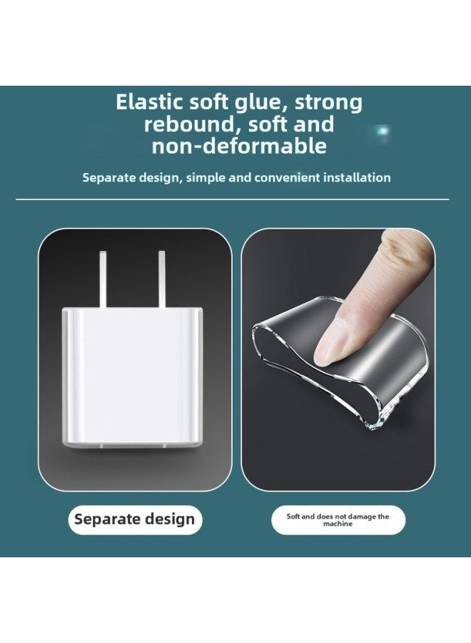 Suitable For Apple USB-C Fast Charging Charger Soft Rubber Protective Cover 20w/18w Transparent TPU Fast Charging Protective Cover-Specifications:Charging Head Protective Cover 1 + Thread Biting 2 (naked)  - Image 3