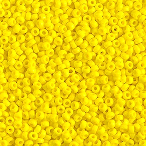 Miyuki Yellow Opaque Miyuki Japanese Round rocailles Glass Seed Beads 110 Approximately 24 gram 5 inch Tube