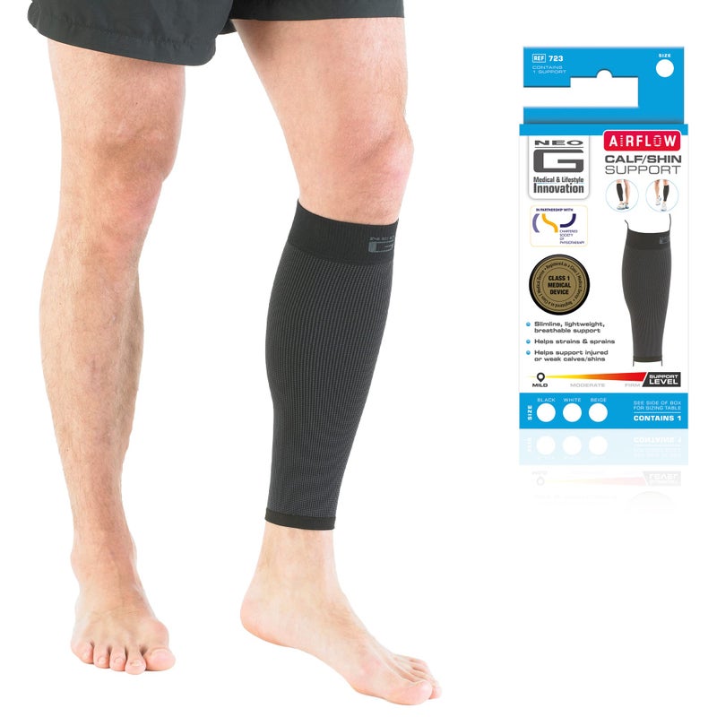 NeoG Calf Compression Sleeve for Men and Women for Sports Daily Wear Shin Splint Compression Sleeve provides Shin Splint Relief Pain Relief from Injury Strains Sprains Weak Calves L