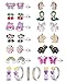 SYNLIN 15 Pairs Stud Earrings Set 12 Pairs Unique Cartoon Flat Back Earrings Girls 3 Pairs Mini Hoops with Stainless Steel Posts and Screwback Earring for KidsB - Image 3