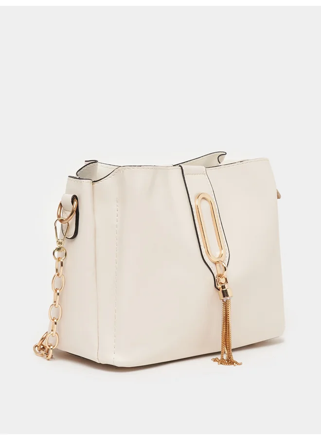 ستايلي Styli Metal Tassel Shoulder Bag with Chain Strap