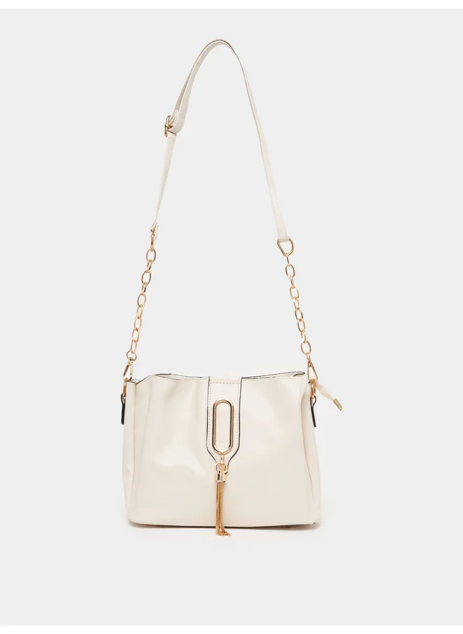 ستايلي Styli Metal Tassel Shoulder Bag with Chain Strap