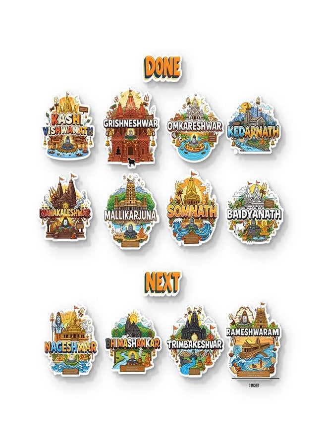 inultimate All 12 Jyotirlinga Fridge Magnet - Glossy Print, 4mm Thick, Stylish Magnet for Fridge, Wardrobe & Metal Surfaces | with Done & Next Fridge Magnet - Image 2