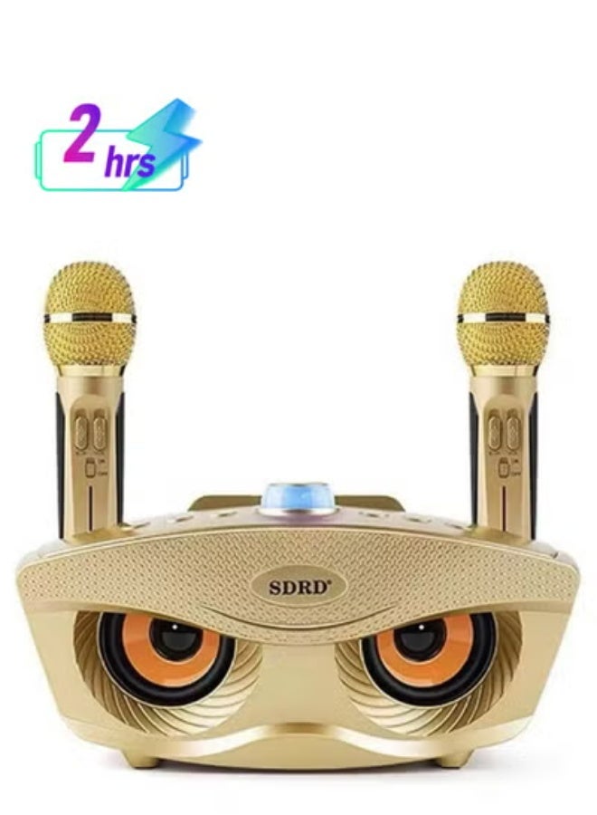 سدرد مكبر صوت بلوتوث لاسلكي مع ميكروفون مكون من قطعتين ذهبي - Image 1