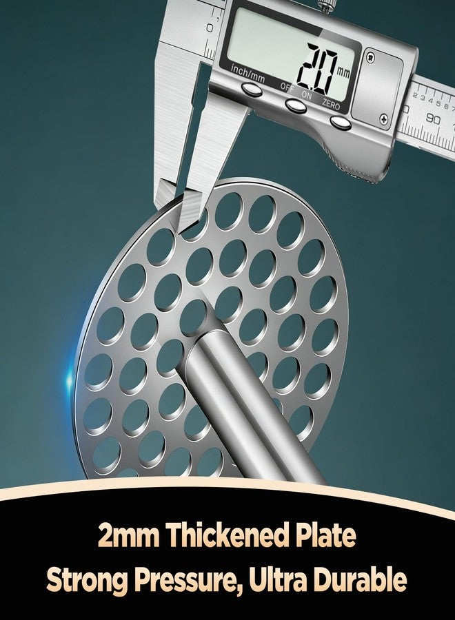 VEOOK Heavy-Duty Potato Masher with Reinforced Thick Handle, Stainless Steel Smasher Kitchen Tool for Mashing Potatoes, Pumpkin, Avocado & Fruits(PM-01) - Image 4