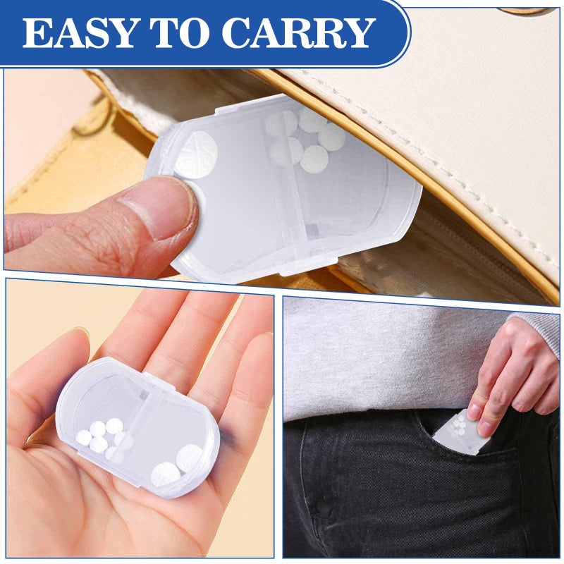 INVODA Pill Case for Purse Small Pill Organizer Portable Travel Daily Pill Containers AM & PM Mini Pill Box Vitamin, Fish Oil, Supplement Holder (1 PCS, White) - Image 4