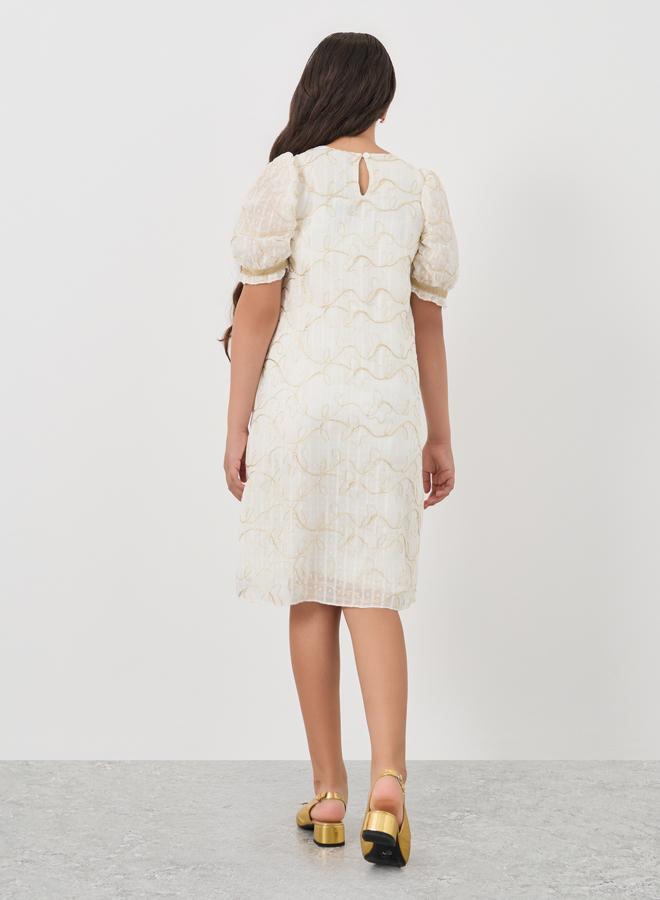 Styli Embroidered Shift Dress  - Image 4