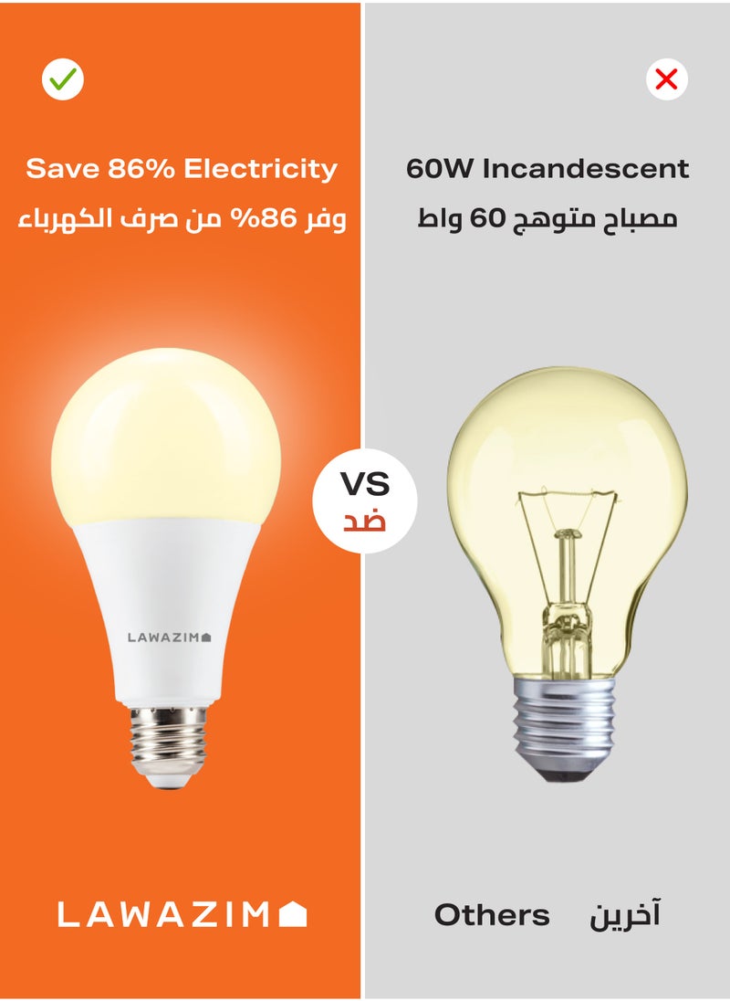 LAWAZIM 12W LED Bulb A65 E27 - 2 Piece 3000K Warm White - Energy  Saving 70W Equivalent Non-Dimmable Lightbulbs with 960 Lumens and Long-Lasting 15,000H Design - for Home, Kitchen and Bedroom Lighting  - Image 5